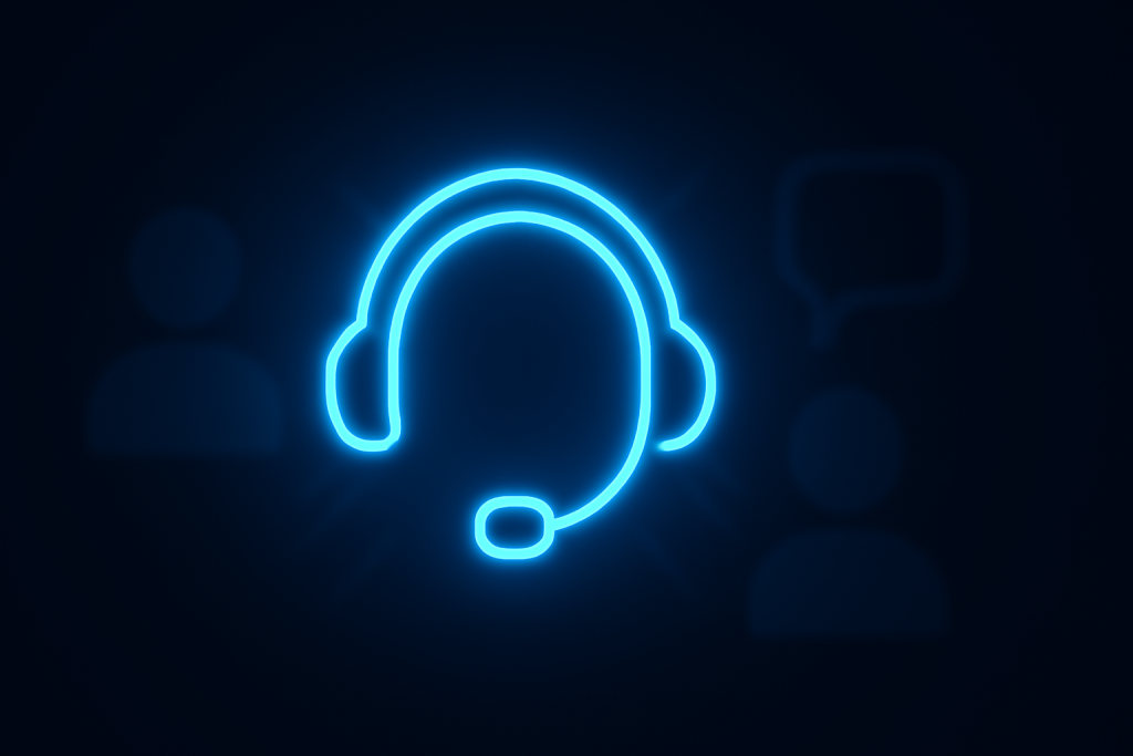 A neon-blue glowing icon grid displaying a car, construction equipment, and dumpster icons, symbolizing various rental verticals on a dark, stylized UI background with multi-niche funnel systems.