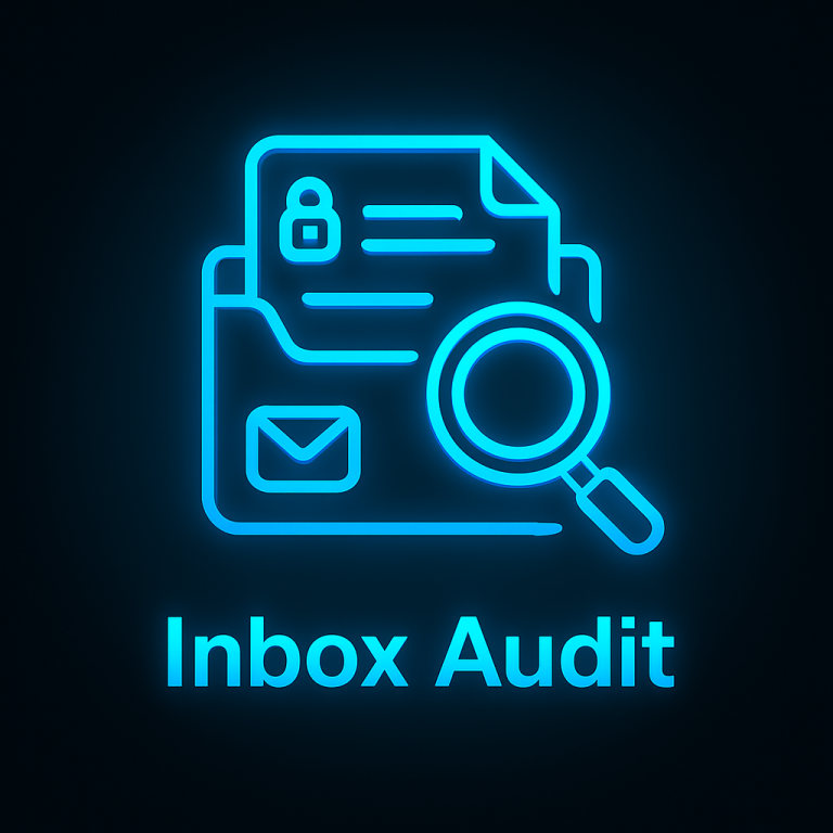 Glowing neon-blue icon featuring a document labeled “SOP” and a gear symbol, representing standard operating procedure setup, on a dark gradient background in 1:1 aspect ratio.